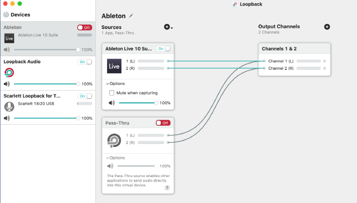 Capturing audio from Ableton Directly