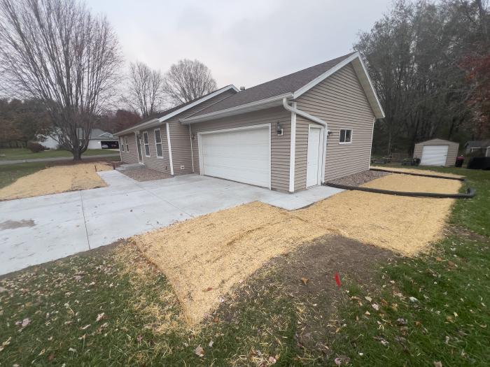The new driveway looks good.