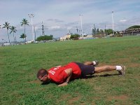 Hindu pushup lowered position