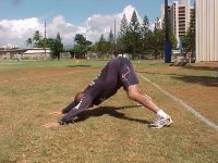 Dive bomber pushup starting position